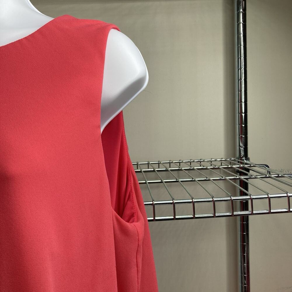 Lauren Ralph Lauren Womens Coral Layered Tunic Dress Size 14 Flowy Summer Beachy - Picture 10 of 13
